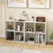 White 4 Storage Cube Bookshelf with Open Back Guardrail for Living Room Bedroom